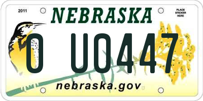 NE license plate 0U0447