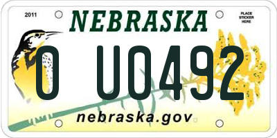 NE license plate 0U0492