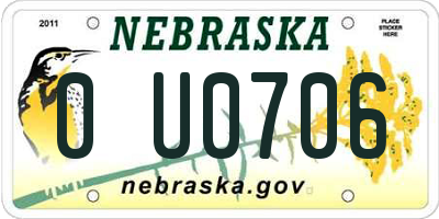 NE license plate 0U0706