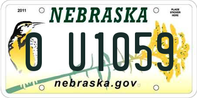NE license plate 0U1059