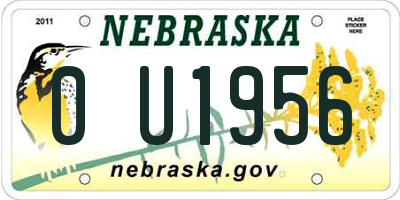 NE license plate 0U1956