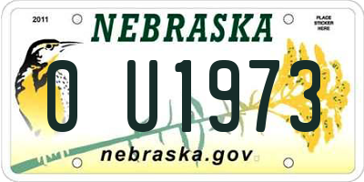 NE license plate 0U1973