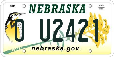 NE license plate 0U2421