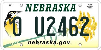 NE license plate 0U2462