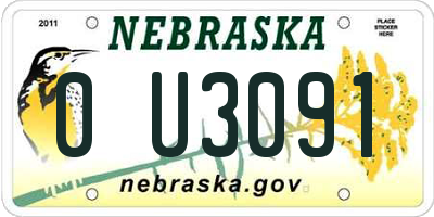 NE license plate 0U3091