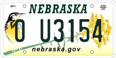 NE license plate 0U3154
