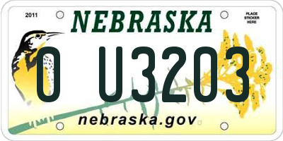 NE license plate 0U3203