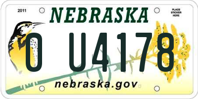 NE license plate 0U4178