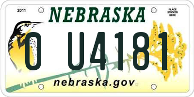 NE license plate 0U4181