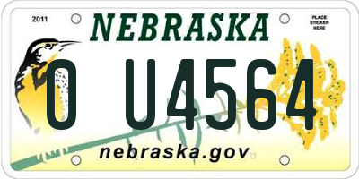 NE license plate 0U4564