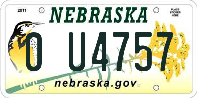 NE license plate 0U4757