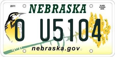 NE license plate 0U5104