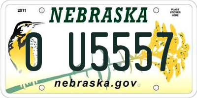 NE license plate 0U5557