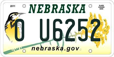 NE license plate 0U6252