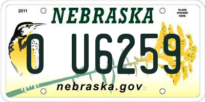 NE license plate 0U6259