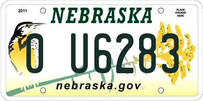 NE license plate 0U6283