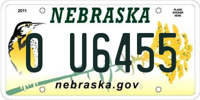 NE license plate 0U6455