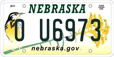 NE license plate 0U6973