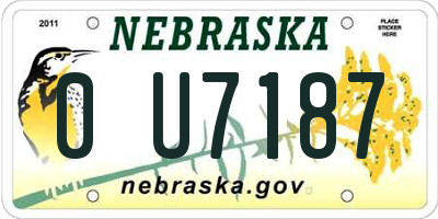 NE license plate 0U7187