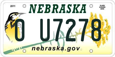 NE license plate 0U7278