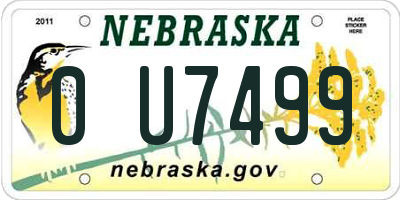 NE license plate 0U7499