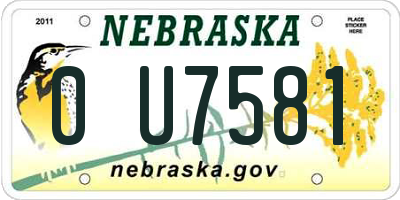 NE license plate 0U7581