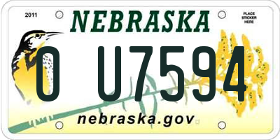 NE license plate 0U7594