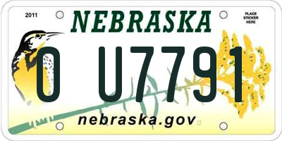 NE license plate 0U7791