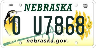 NE license plate 0U7868