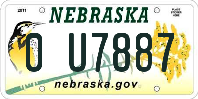 NE license plate 0U7887
