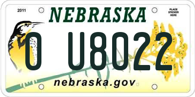 NE license plate 0U8022
