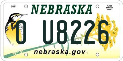 NE license plate 0U8226