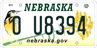 NE license plate 0U8394