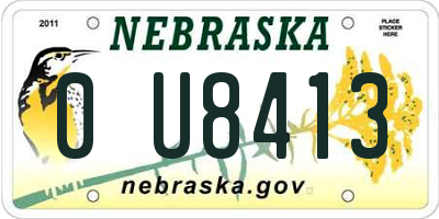 NE license plate 0U8413