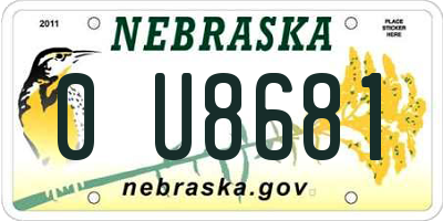 NE license plate 0U8681