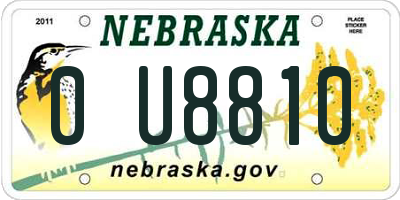 NE license plate 0U8810
