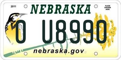 NE license plate 0U8990