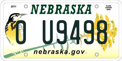 NE license plate 0U9498
