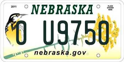NE license plate 0U9750