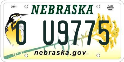 NE license plate 0U9775