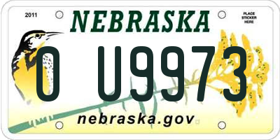 NE license plate 0U9973