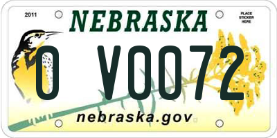 NE license plate 0V0072