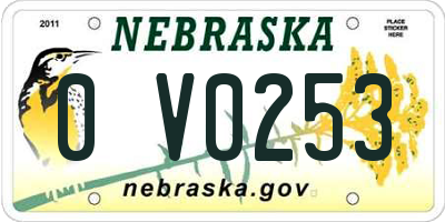 NE license plate 0V0253