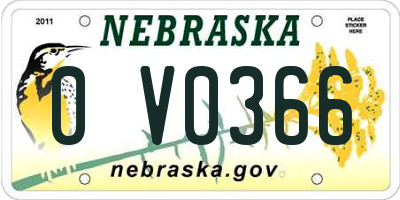 NE license plate 0V0366