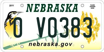 NE license plate 0V0383