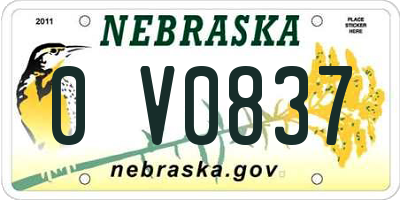 NE license plate 0V0837
