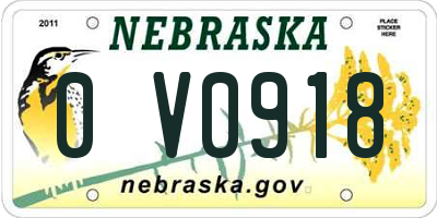 NE license plate 0V0918