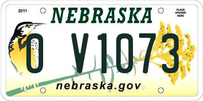 NE license plate 0V1073