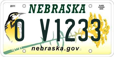 NE license plate 0V1233