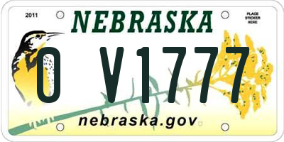 NE license plate 0V1777